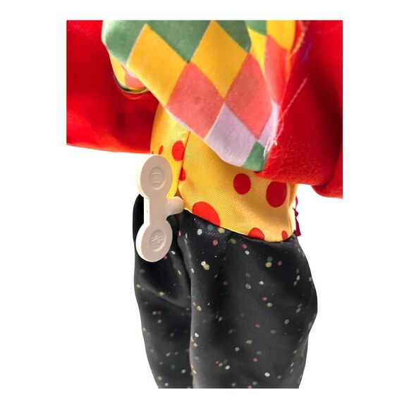 Vintage 1960's MUSICAL CIRCUS CLOWN 15" Key Wind Up Ceramic Cloth Movement Music - Picture 3 of 9